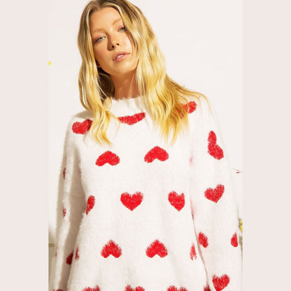 Valerie Furry Hearts Sweater