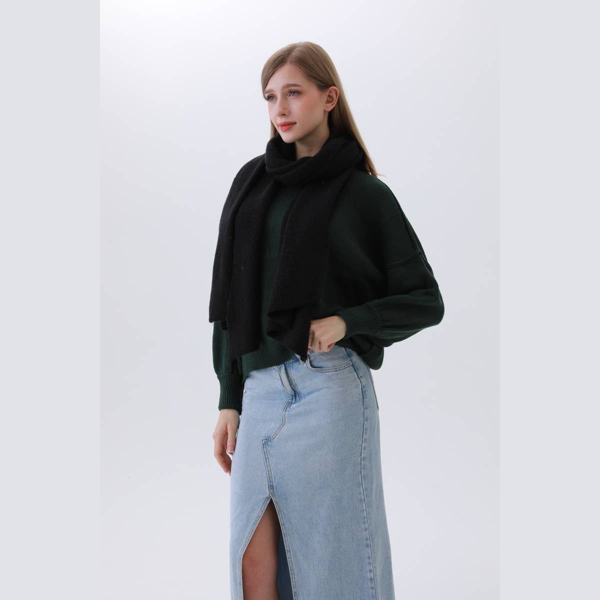 Solid Woven Bias-Cut Scarf - The Feral Market