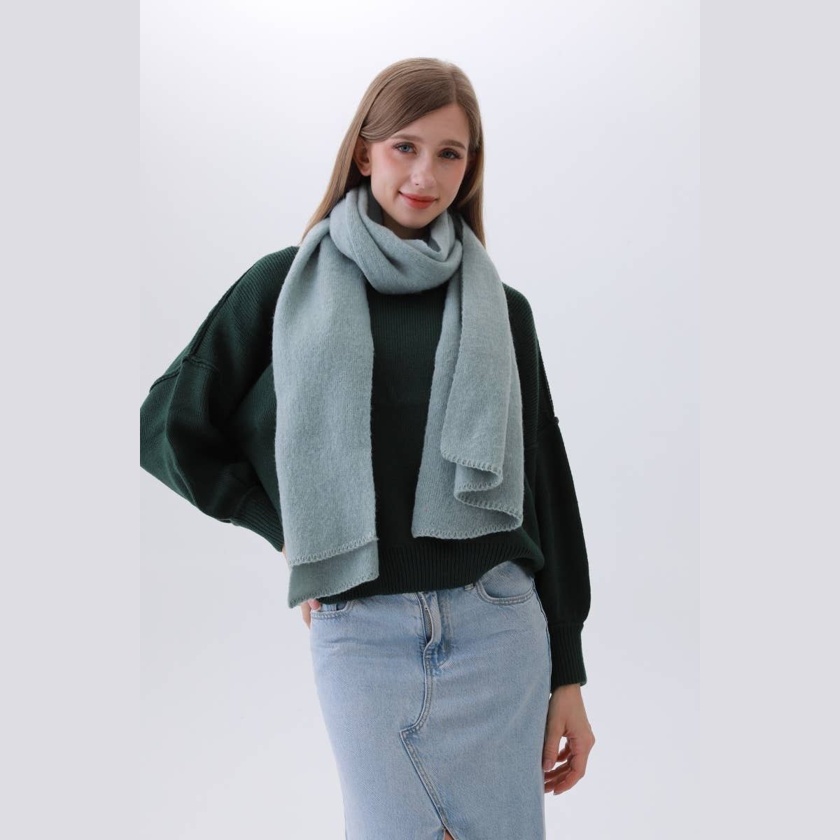 Solid Woven Bias-Cut Scarf - The Feral Market