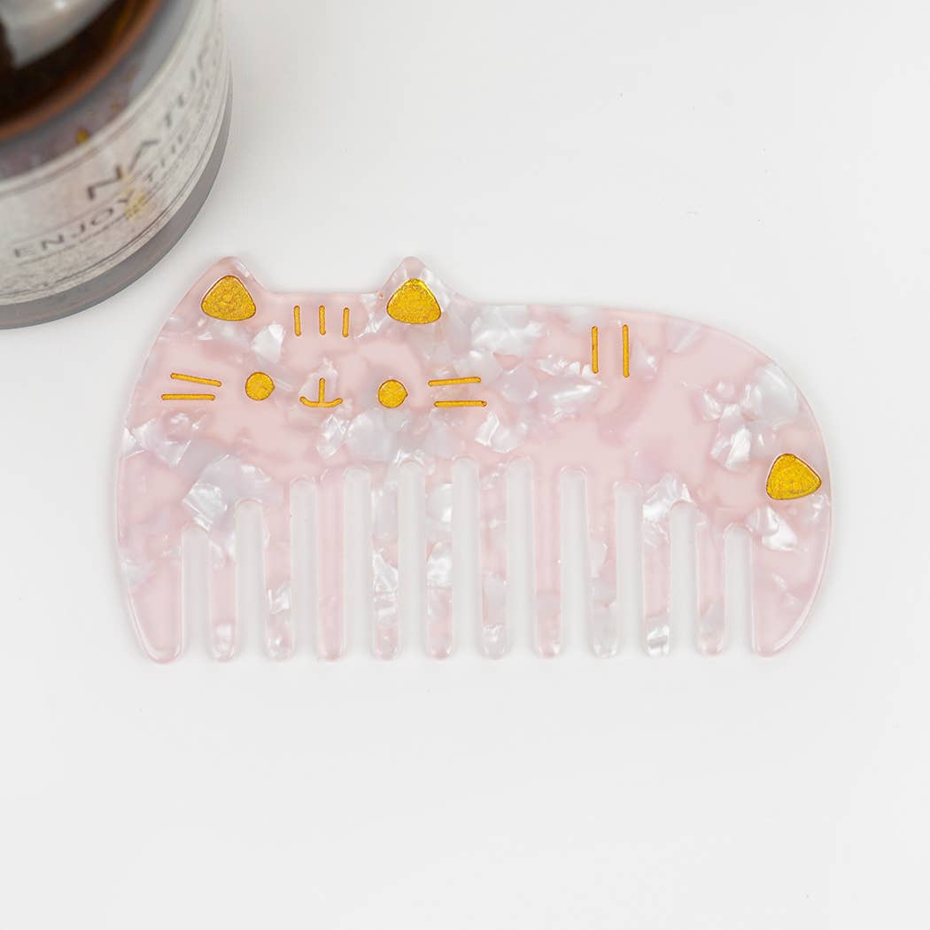 3.77'' Cute Cat Acetate Hair Comb, Eco-Friendly - The Feral Market