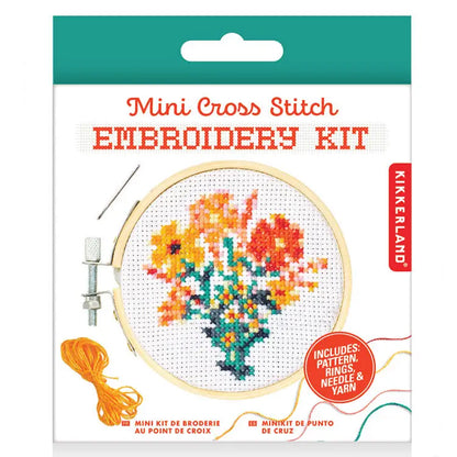 Mini Cross Stitch Embroidery Kit - Flowers