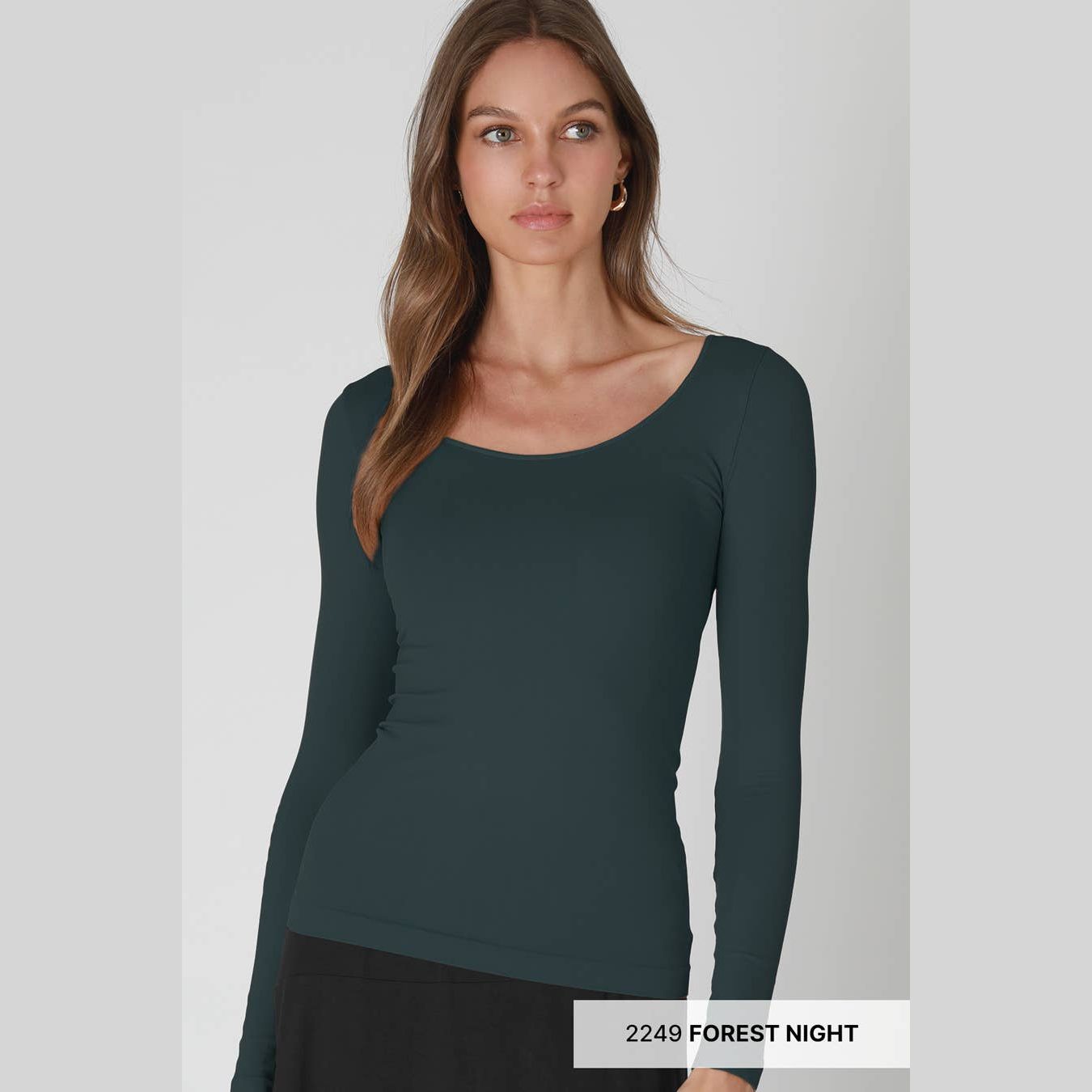 Long Sleeve Scoop Neck Top