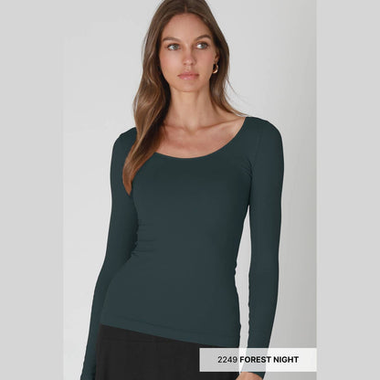 Long Sleeve Scoop Neck Top