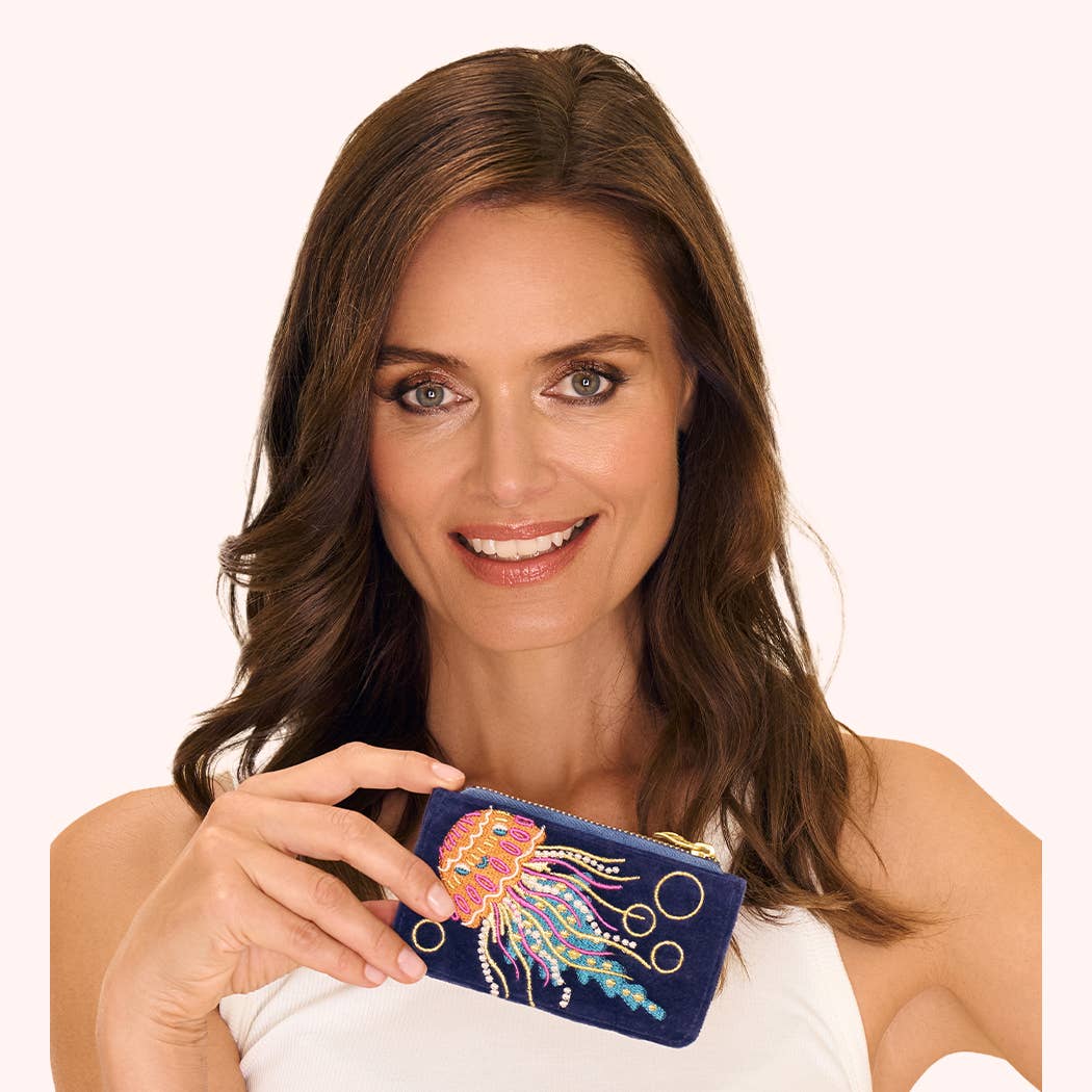 Velvet Card Holder - Jolly Jelly - Navy