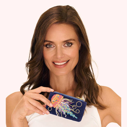Velvet Card Holder - Jolly Jelly - Navy