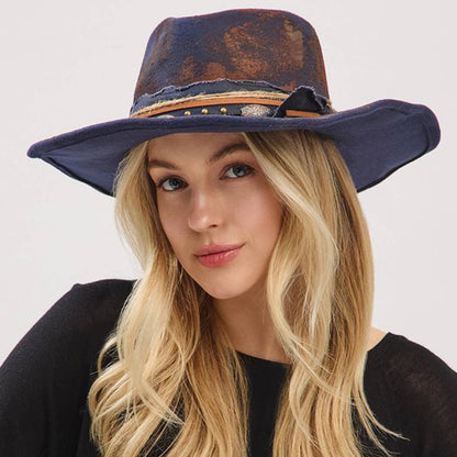Vintage Versatile Shapeable Cowgirl & Fedora Hat With Distre