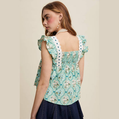 Floral Smocked Babydoll Top