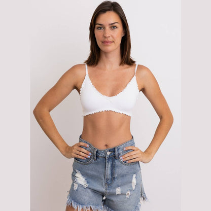 Seamless Lettuce Edge Bow Tie Triangle Bralette