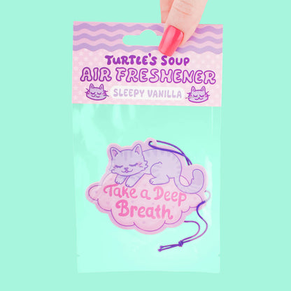 Take A Deep Breath Cute Kitten Cat Scented Car Air Freshener