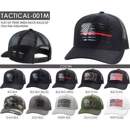Flag Flat Uv Print Mesh Back American Flag Baseball Cap
