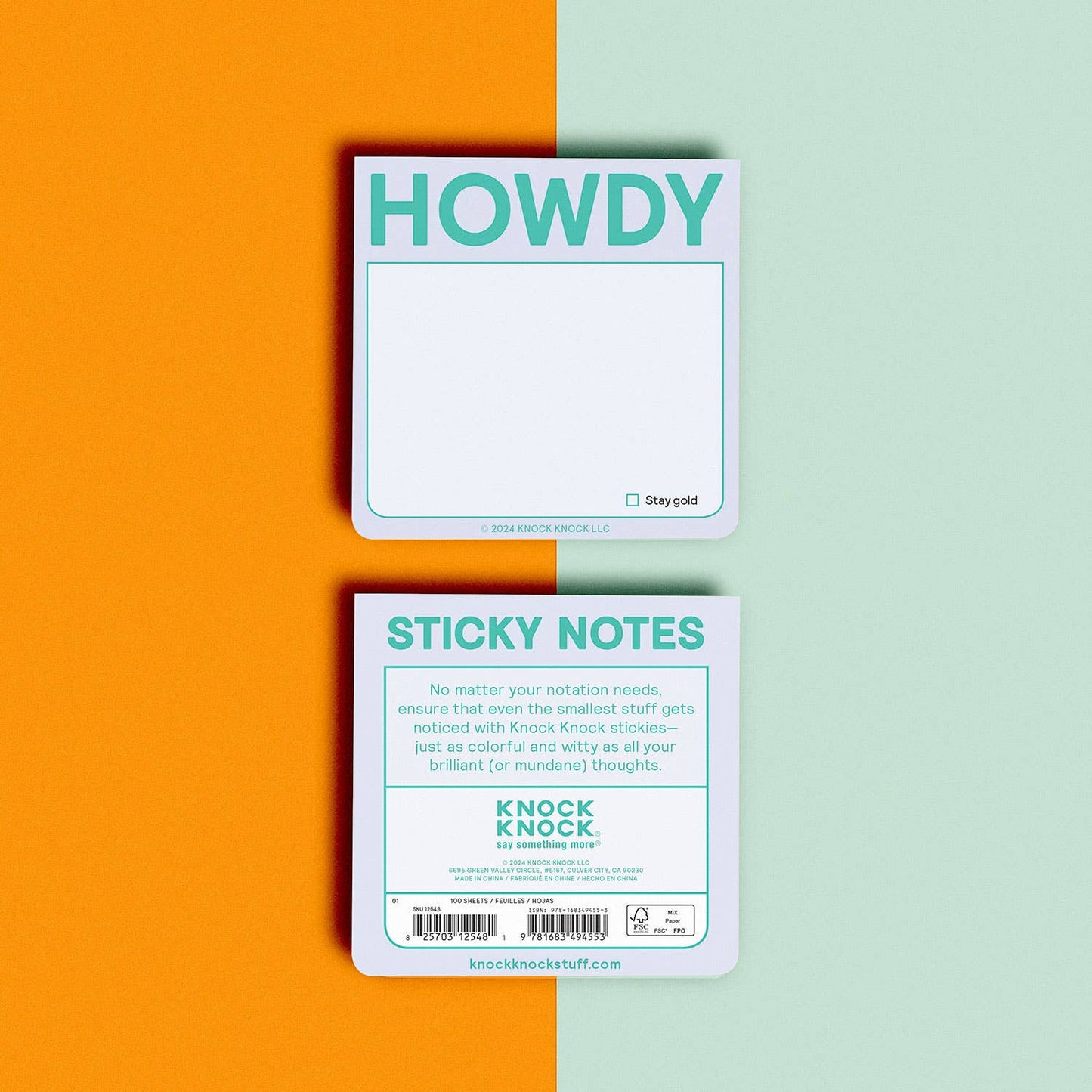 Howdy Sticky Note (Pastel Version)