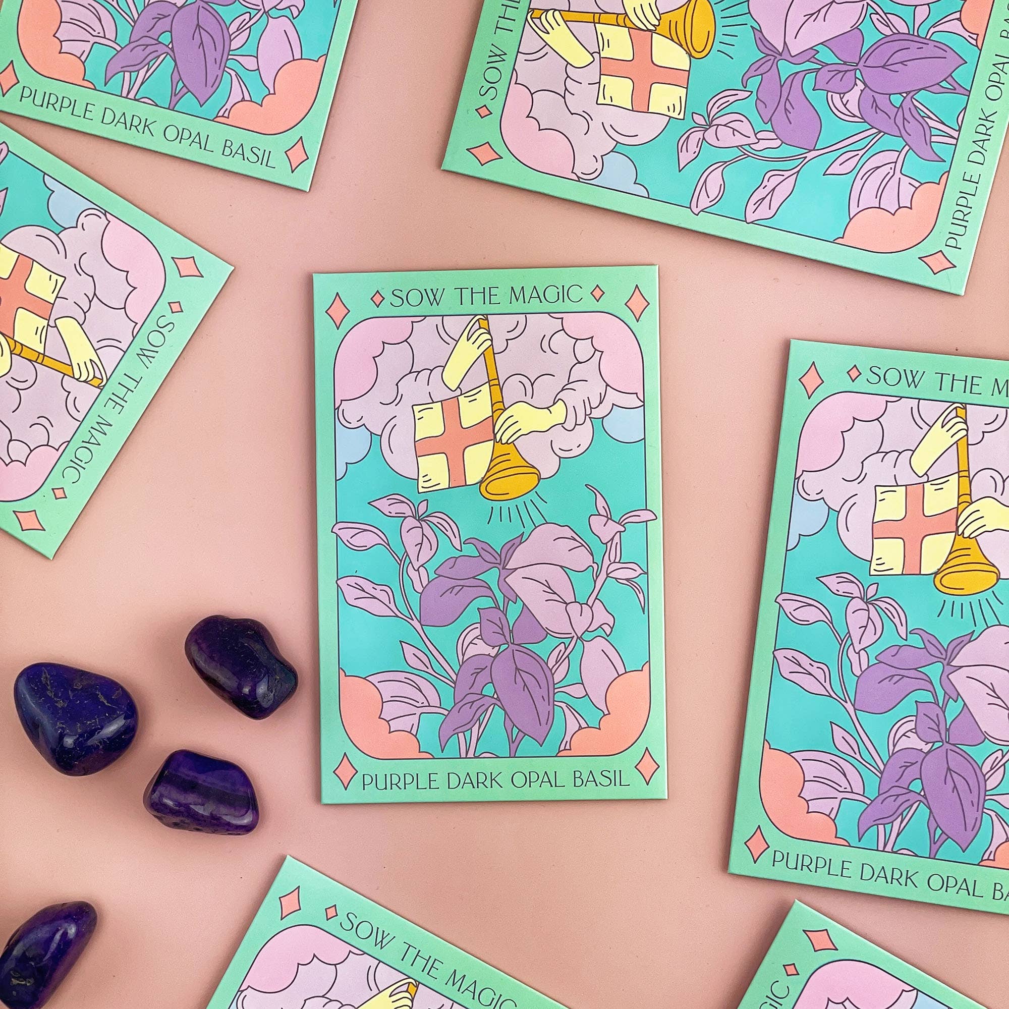 Purple Dark Opal Basil Tarot Garden + Gift Seed Packet - Thumbnail 2