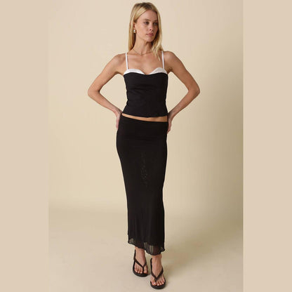 Lia Sheer Hem Maxi Skirt - The Feral Market