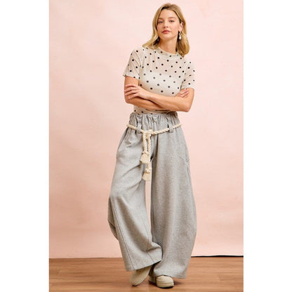 French Terry Gathered Waist Barrel Leg Sweatpants
