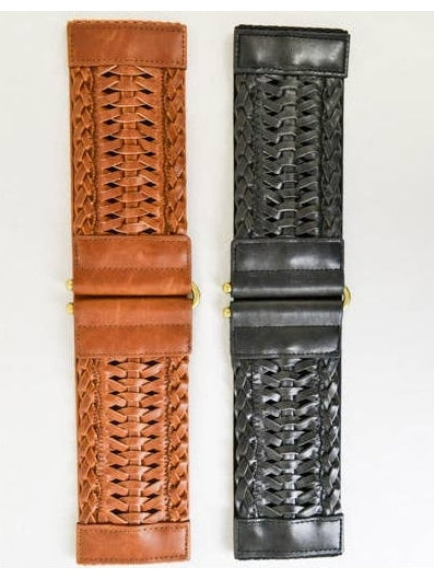 Vegan Leather Braided Waist Belt