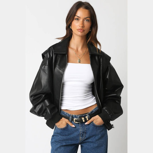 Kaylee Pu Bomber Jacket - The Feral Market