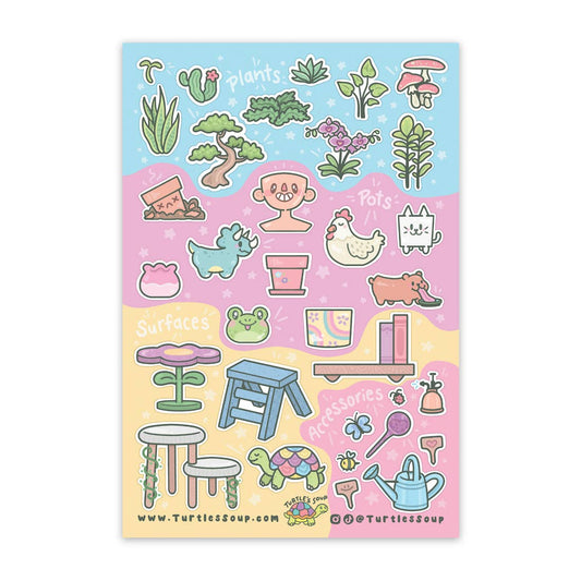 Make Your Own Planter Garden Stationery Sticker Sheet