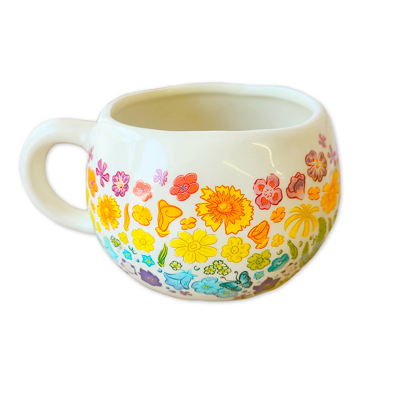 Rainbow Floral Mug with Bear Surprise - Thumbnail 3