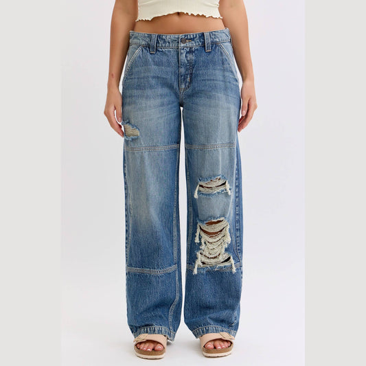 Low Baggy Jean with Front Seam