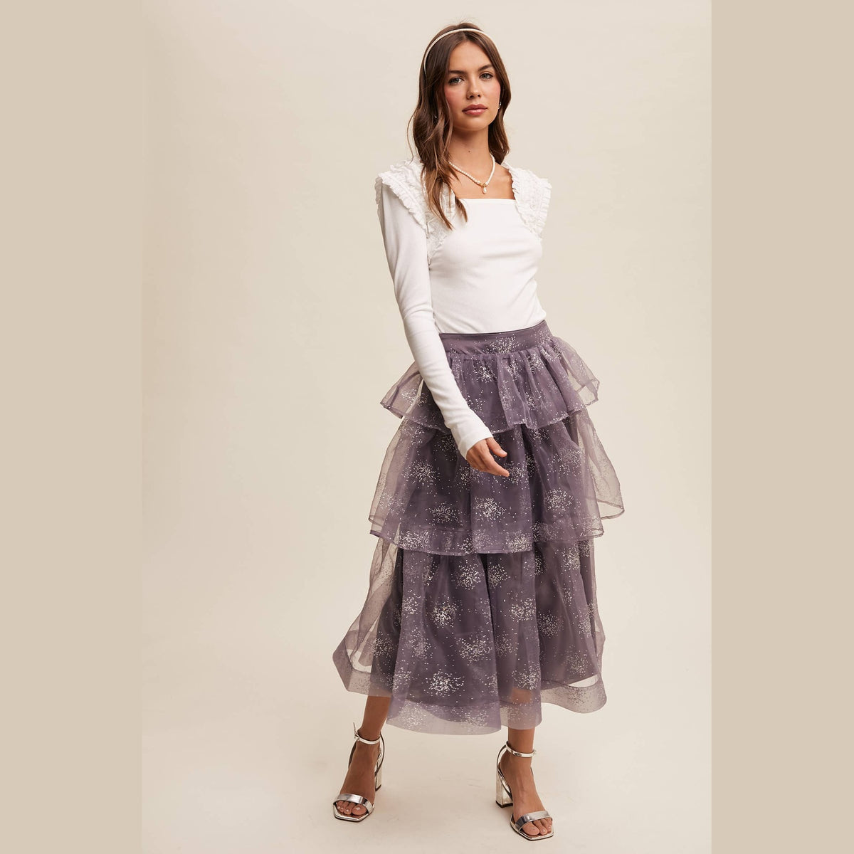 Square Neck Ruffle Accent Top - The Feral Market