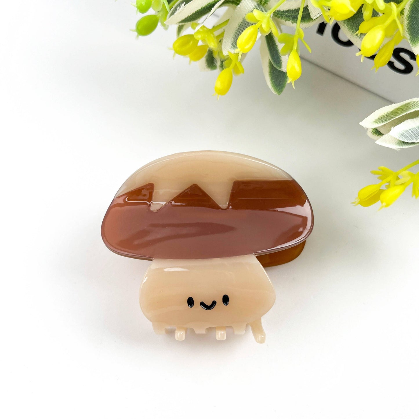 Smiling Mushroom Hair Clip, Acetate Vegetable Claw Clips