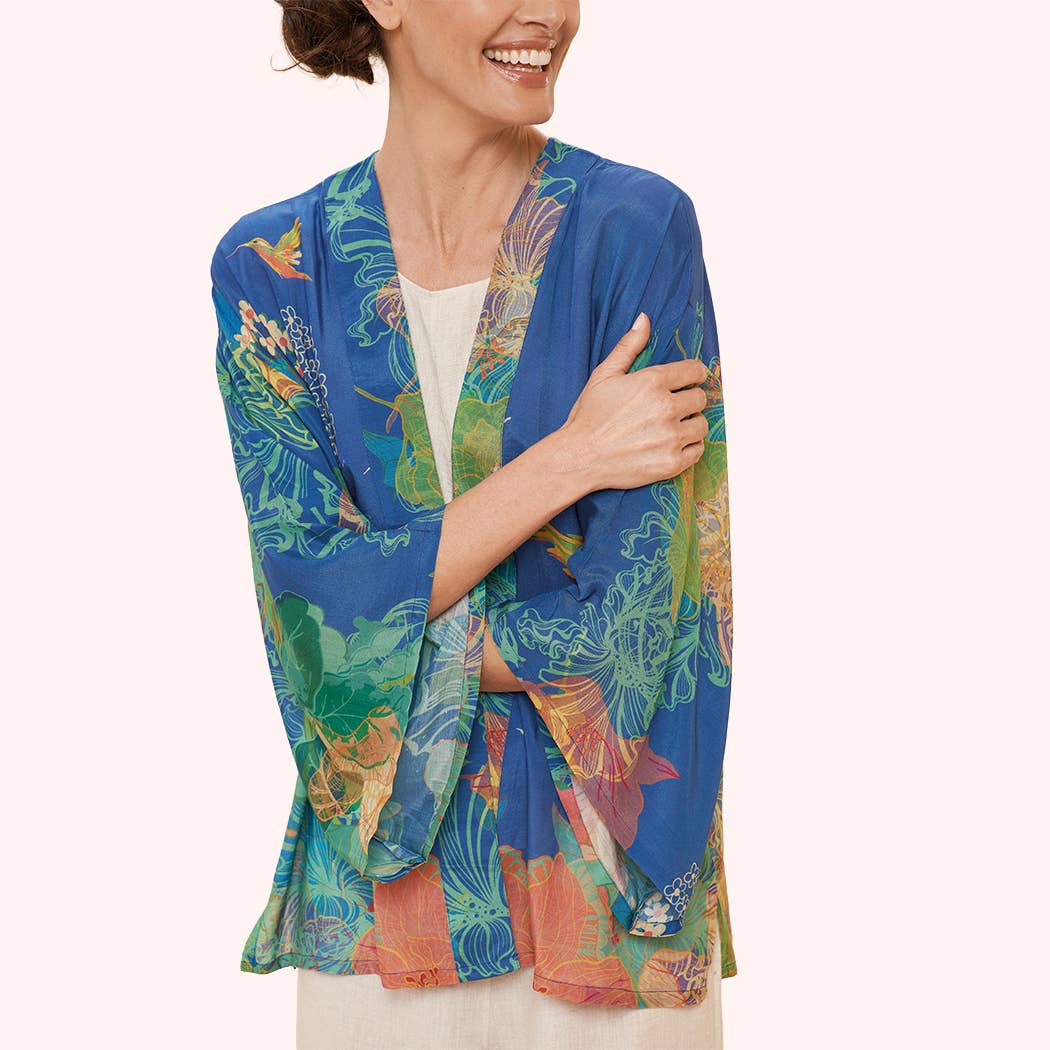 Hummingbird Kimono Jacket in Denim