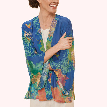 Hummingbird Kimono Jacket in Denim