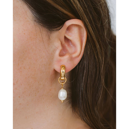 Barely There Pearl Interchangeable Hoop Earring