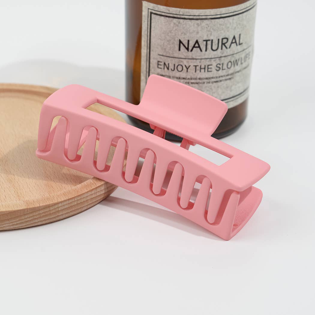 4.13'' Frosted Solid Color Rectangle Hair Clip