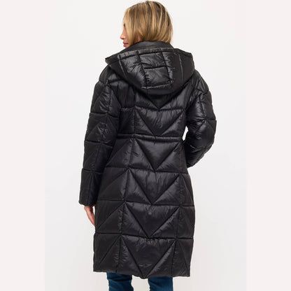 Eclipse Geometric Puffer Coat