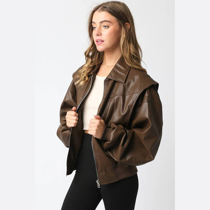 Kaylee Pu Bomber Jacket - The Feral Market