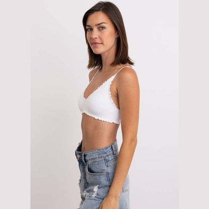 Seamless Lettuce Edge Bow Tie Triangle Bralette