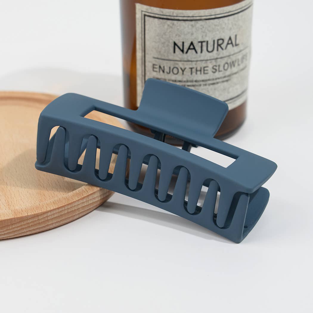 4.13'' Frosted Solid Color Rectangle Hair Clip