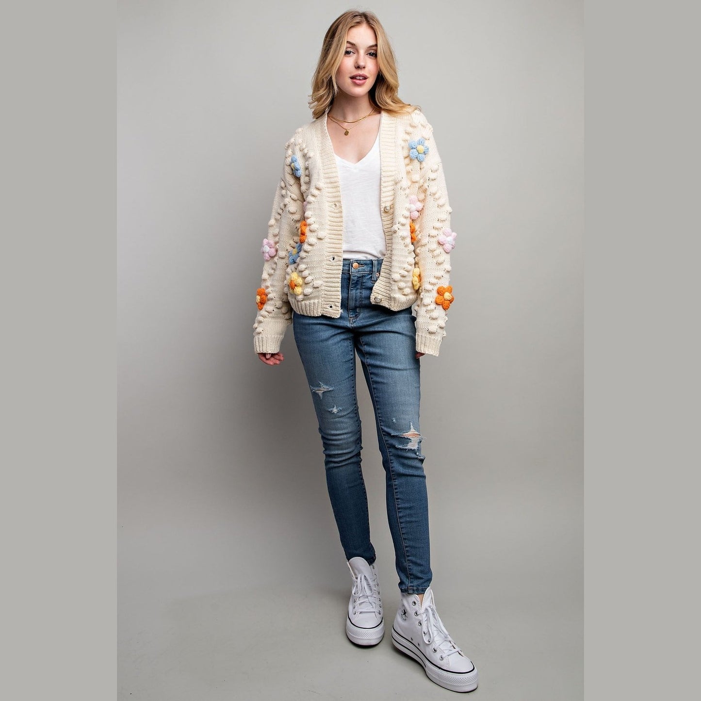 Penelope 3D Flower Sweater Cardigan