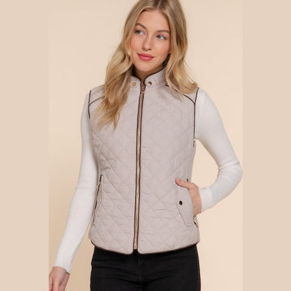 Rib Quilted Padded Vest