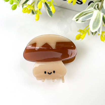 Smiling Mushroom Hair Clip, Acetate Vegetable Claw Clips