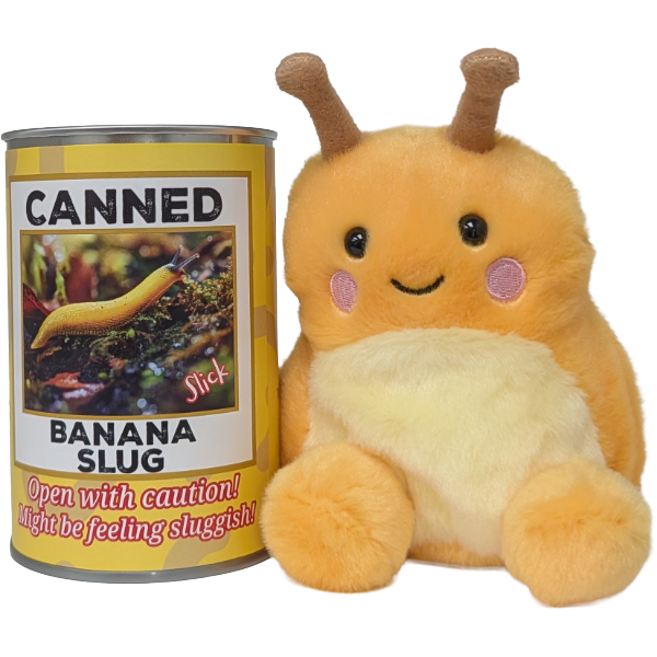 Slick the Canned Banana Slug Stuffed Plush w/Funny Jokes - The Feral Market