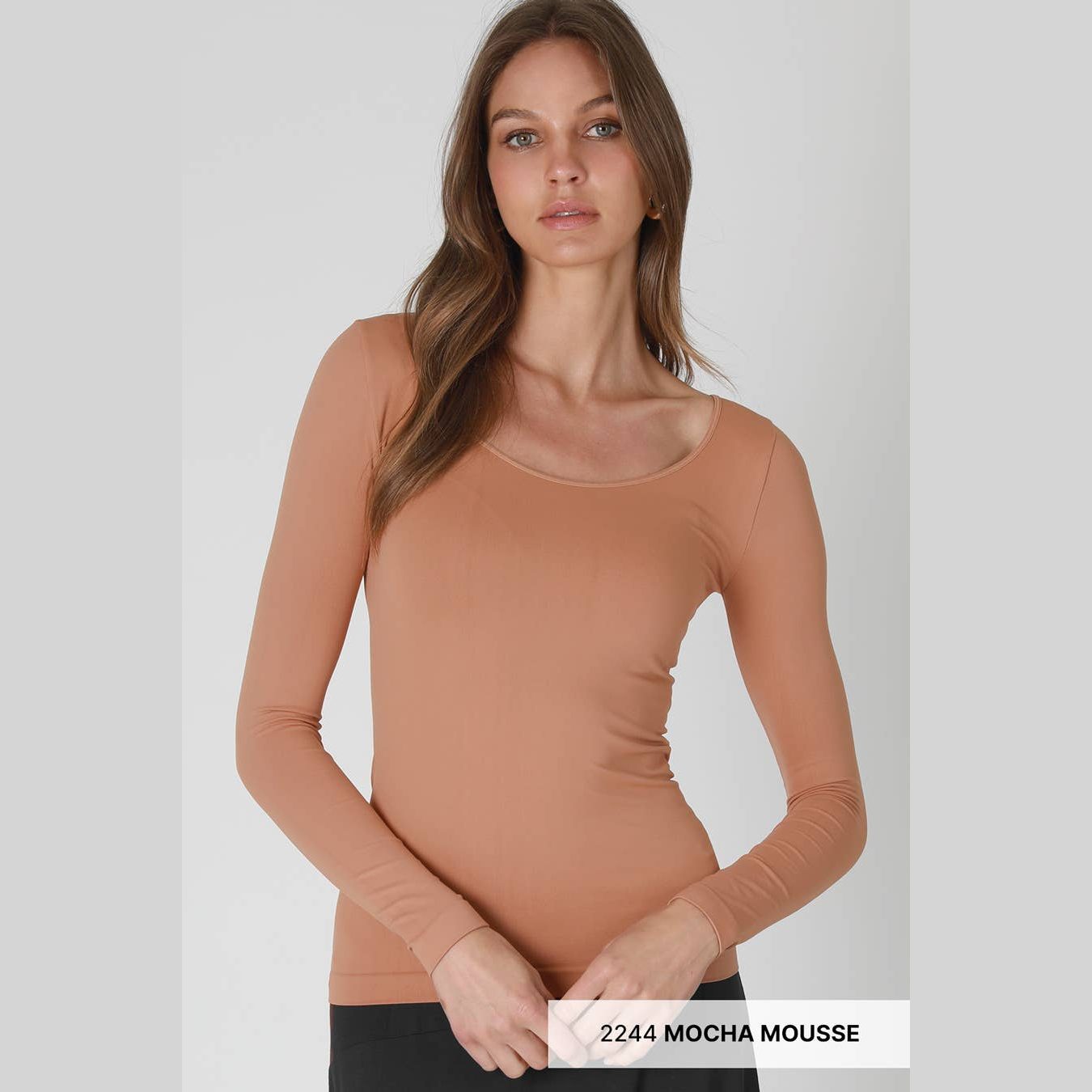 Long Sleeve Scoop Neck Top