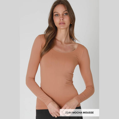 Long Sleeve Scoop Neck Top