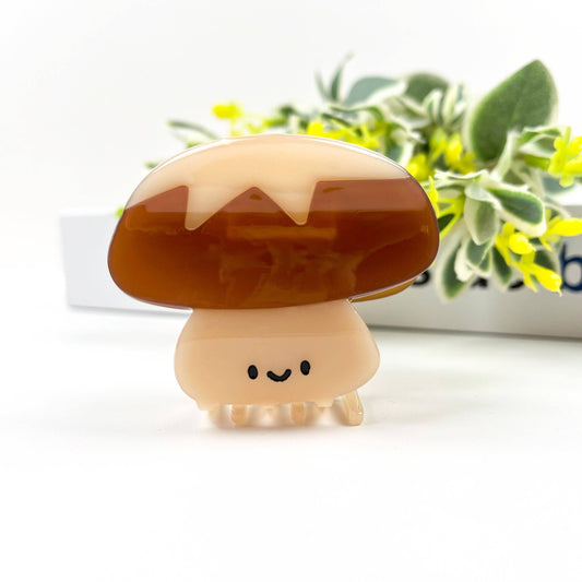 Smiling Mushroom Hair Clip, Acetate Vegetable Claw Clips