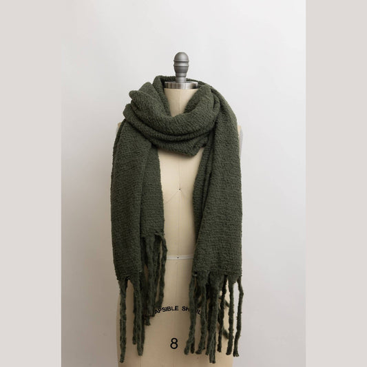 Cozy Knit Scarf with Tassels