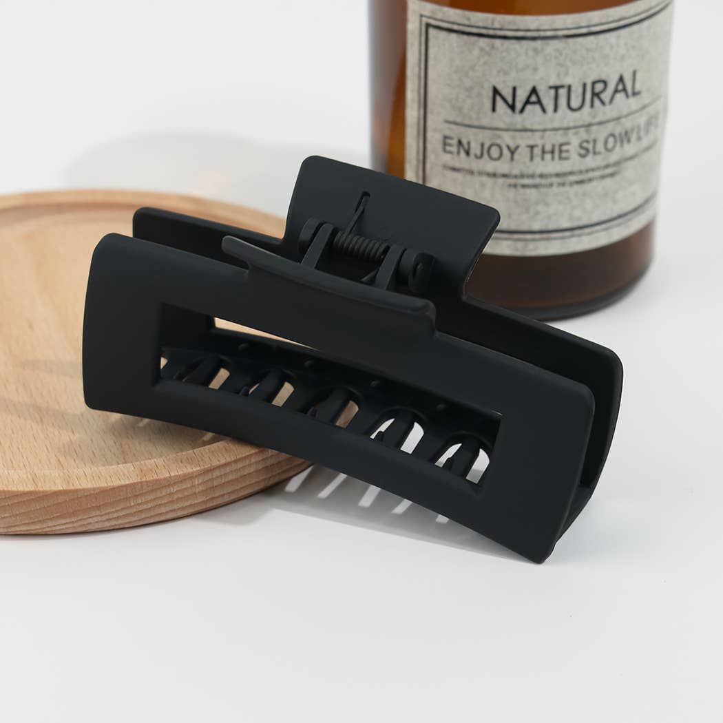 4.13'' Frosted Solid Color Rectangle Hair Clip