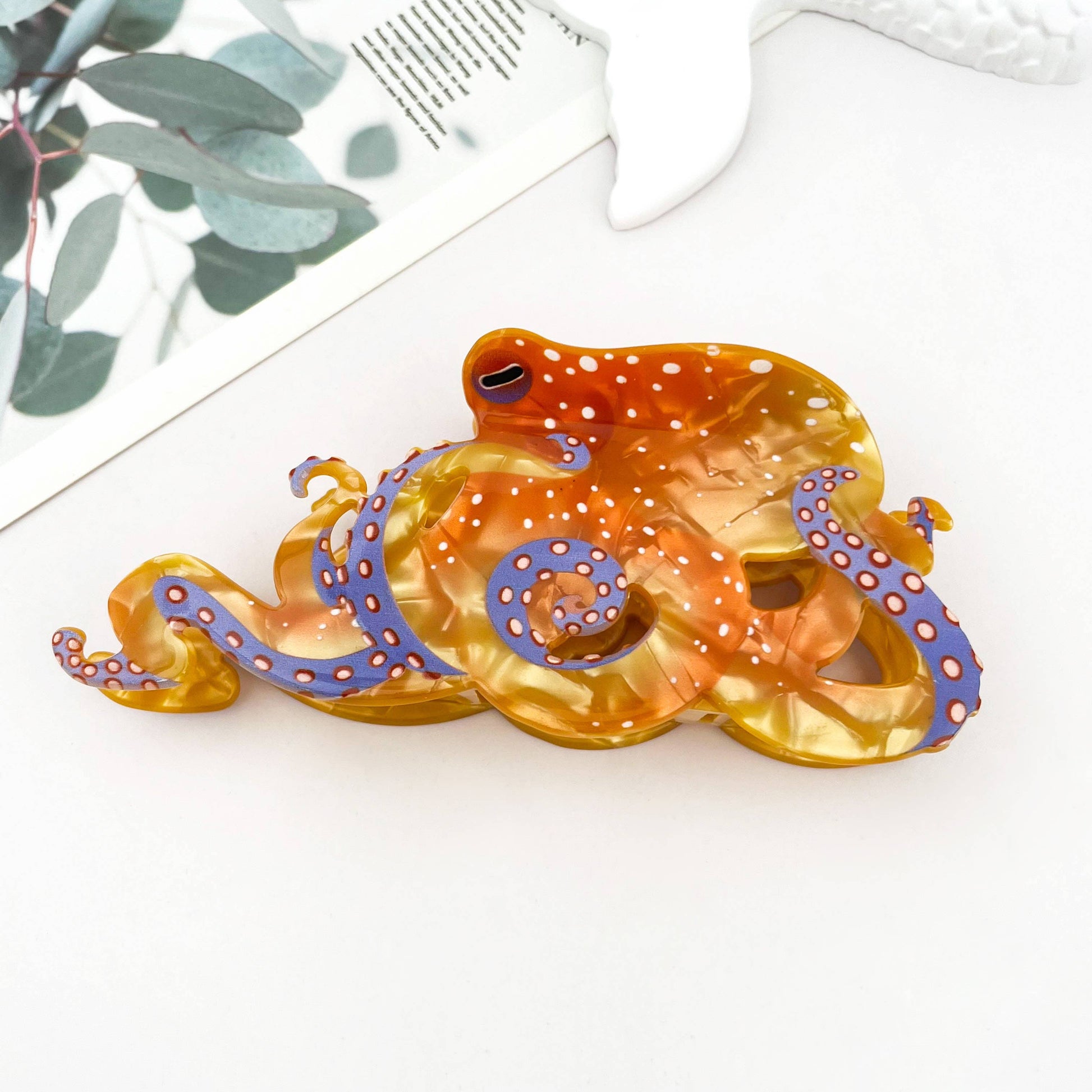 Blue Ring Octopus Hair Claw Clip, Ocean-Inspired Hair Clip - The Feral Market