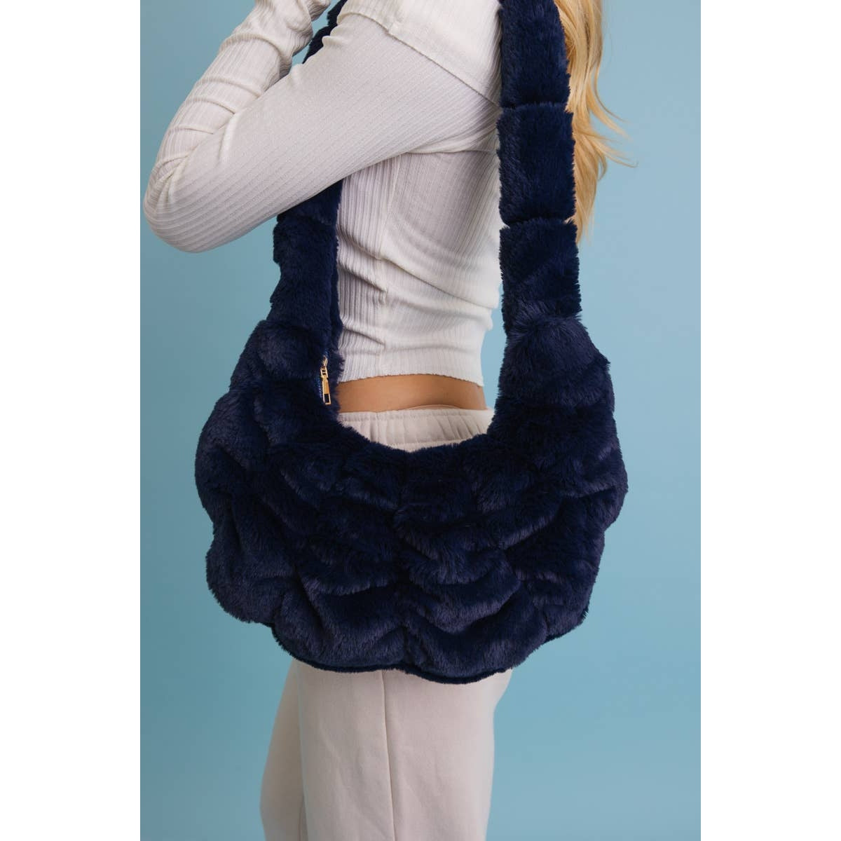 Plush Cloud Knit Cross Body Bag