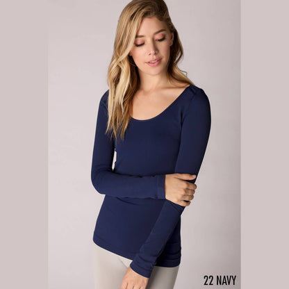 Long Sleeve Scoop Neck Top