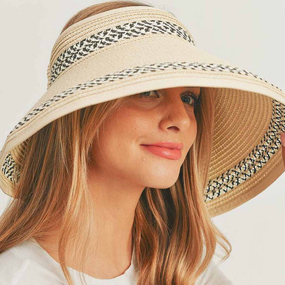 TWO PATTERNS LINE ROLL UP SUN VISOR