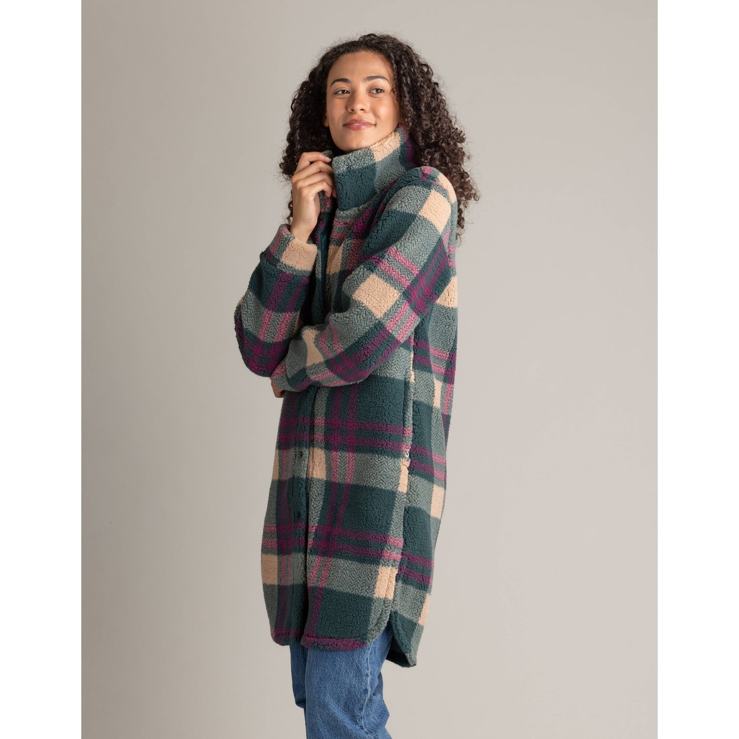 Women's Ainsley Long Sherpa Button Coat