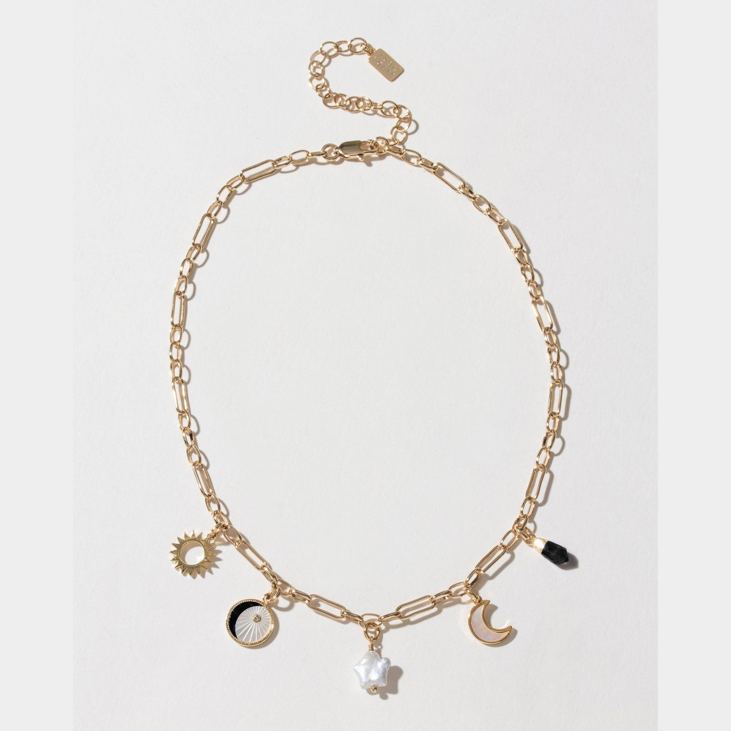 Onyx & Moonlight Charm Necklace