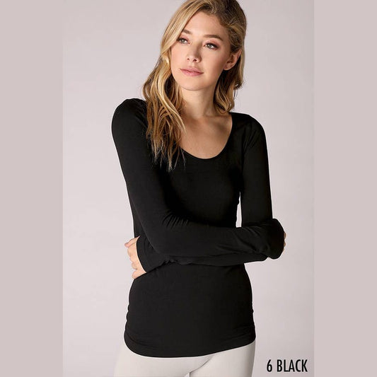 Long Sleeve Scoop Neck Top