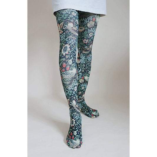 STRAWBERRY THIEF by WILLIAM MORRIS Printed Art Tights - The Feral Market